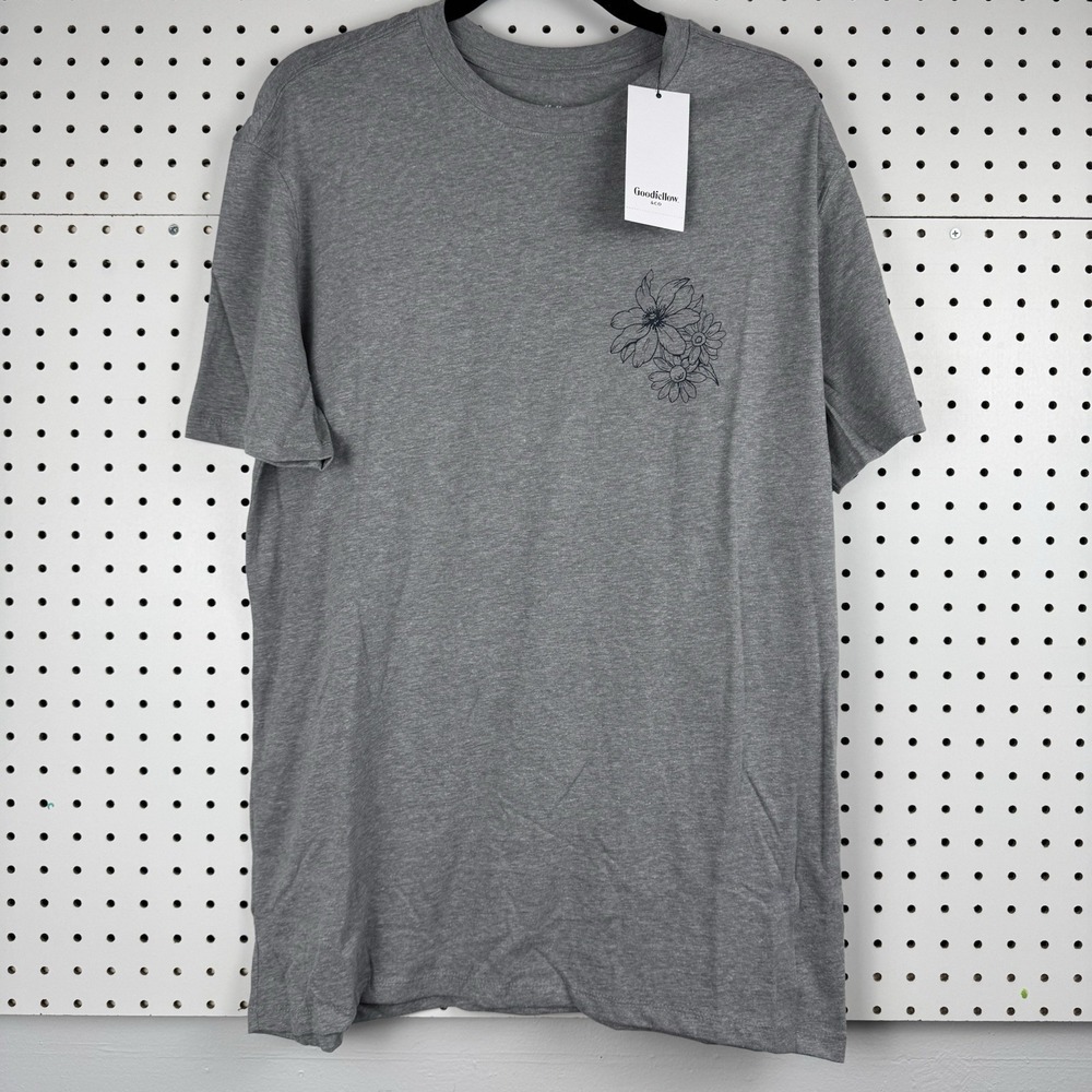 NWT Goodfellow & Co Men's Floral Graphic T-Shirt Gray Size XL